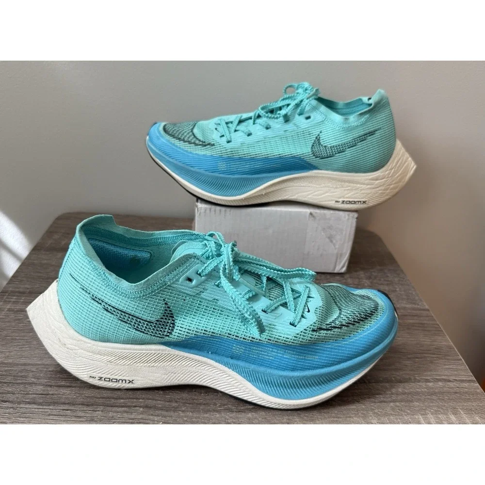 Nike ZoomX Vaporfly NEXT% 2 Shoes Womens 7 Blue Running Racing CU4123-300